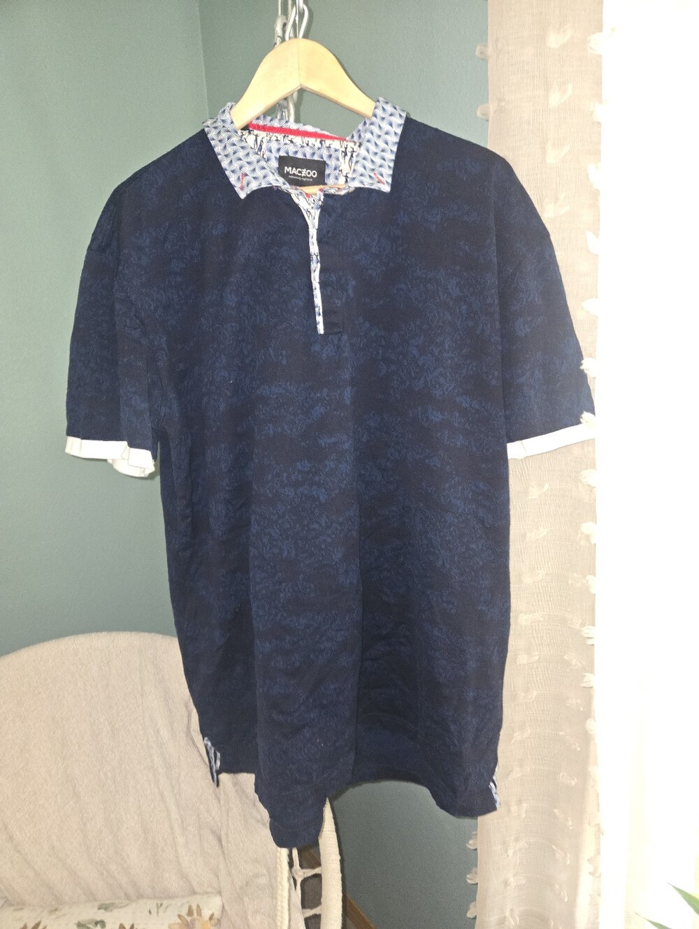 Maceoo Navy Short-Sleeve Polo Shirt